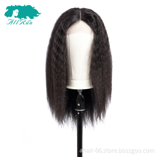 Kinky Straight 4*4 Lace Closure Swiss Lace Wigs ,10-28 Inch 10A Top Grade 100% Raw Brazilian Virgin Human Hair In Stock